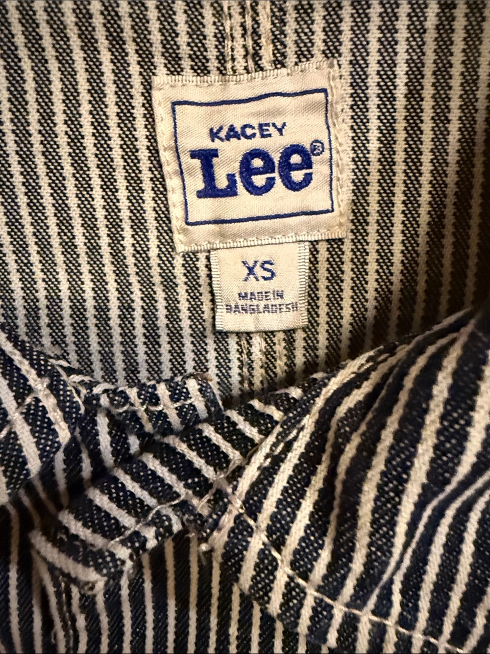 Lee Striped Blue and White Cropped Jean Jacket Kacey Lee Musgraves - Picture 4 of 15